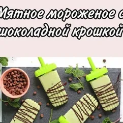 Мятное мороженое с шоколадной крошкой