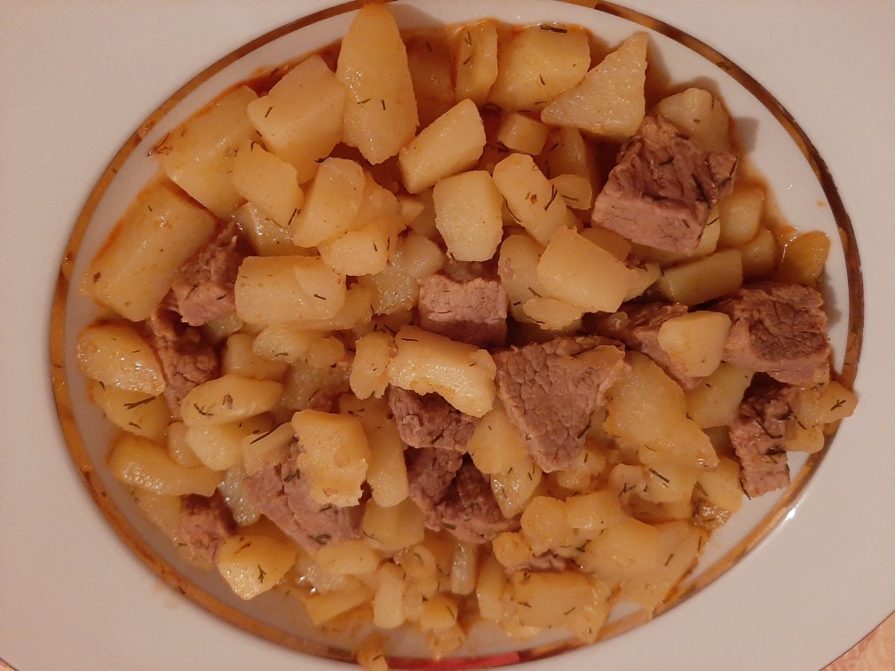 Рецепт картошки с мясом в казане
