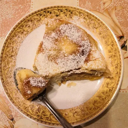 Блинный пирог с начинкой из бананов и мандаринов