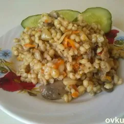 Перловка с грибами.Вкусно, красиво, не дорого