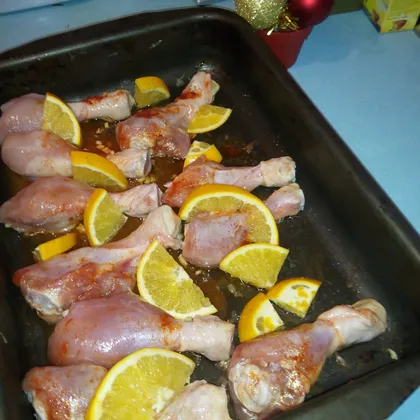 Куриные голени с апельсинами