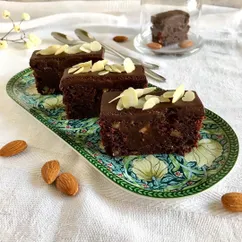 Брауни «Шоколадная тыква» с миндалём 🍫🎃 (vegan🌱, gluten free 🌱)