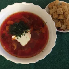 Борщ с сухариками 🍲