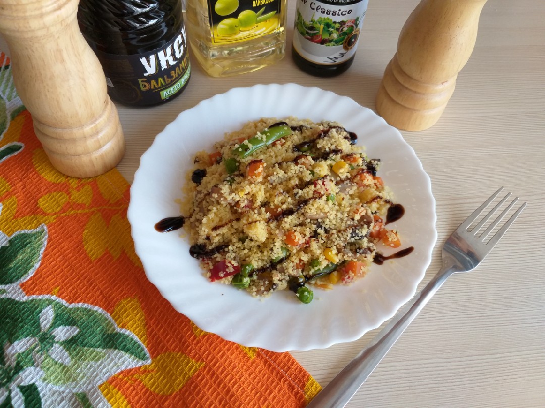 Кускус с овощами и грибами
