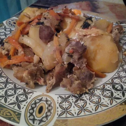 Картофель с мясом в рукаве