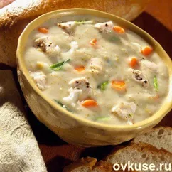 Грибной суп с курицей и сливками