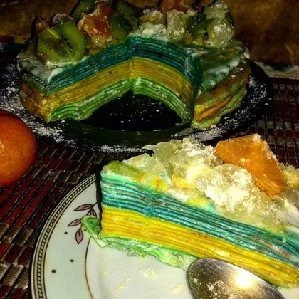 Блинный тортик с фруктами 'Тропический рай'