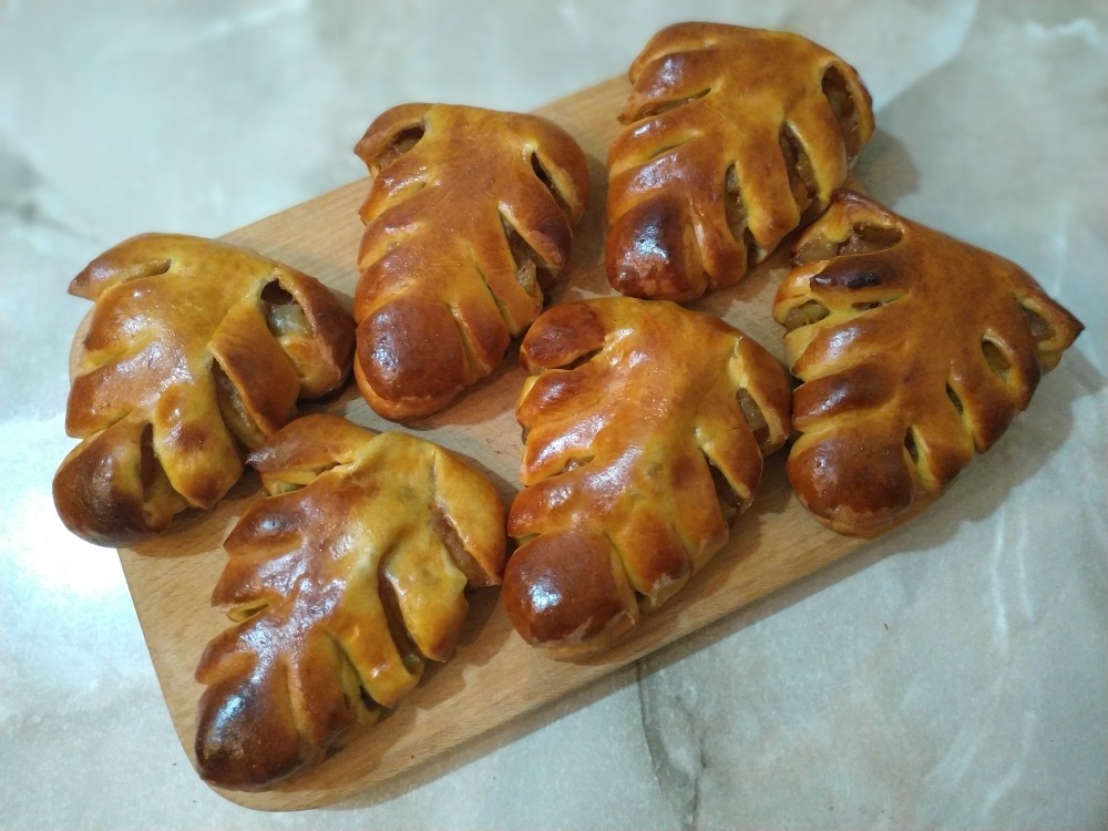 🎃Булочки осенние листики с яблоками, тыквой и корицей🎃