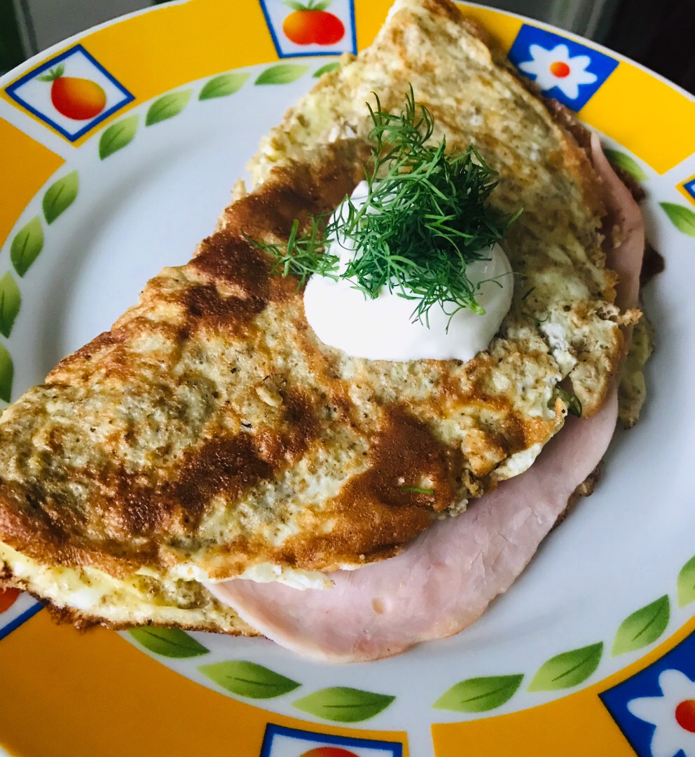 Овсяноблин с сыром и ветчиной