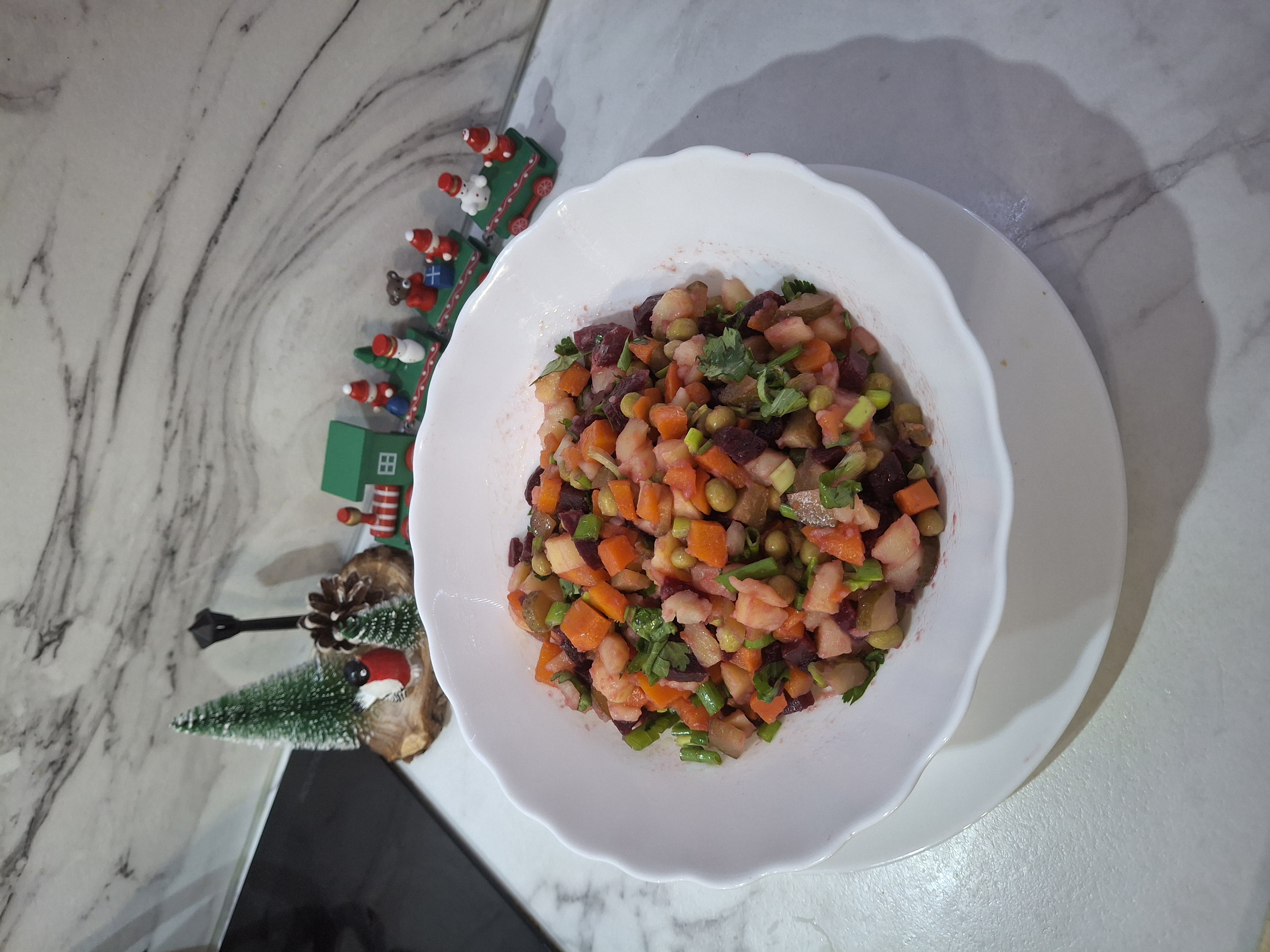 Винегрет с зелёным луком