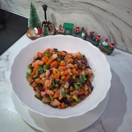 Винегрет с зелёным луком