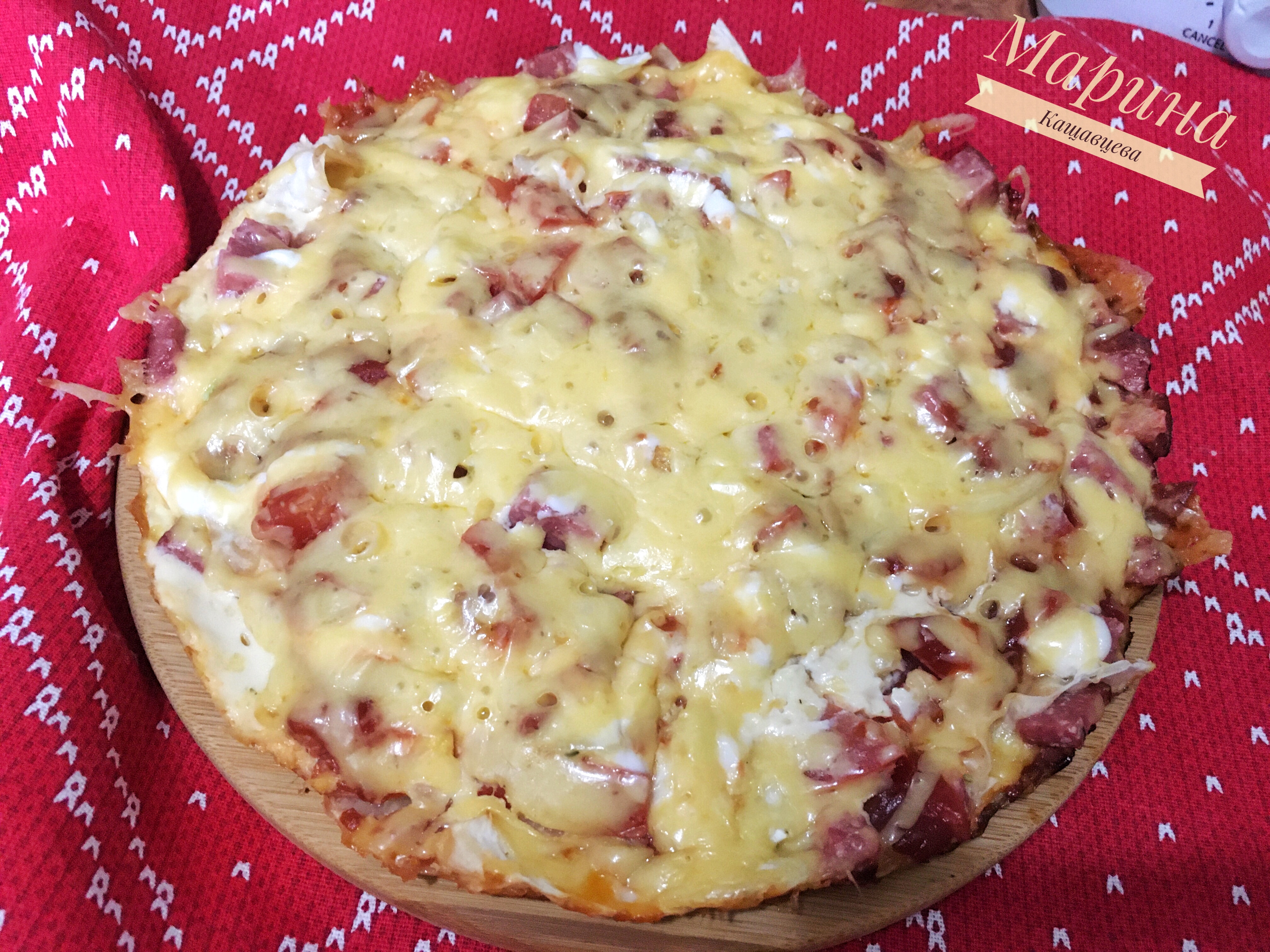 Пицца из лаваша на сковороде 