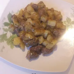 Жаркое с куриными сердечками