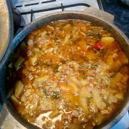 Картофель с фаршем и овощами