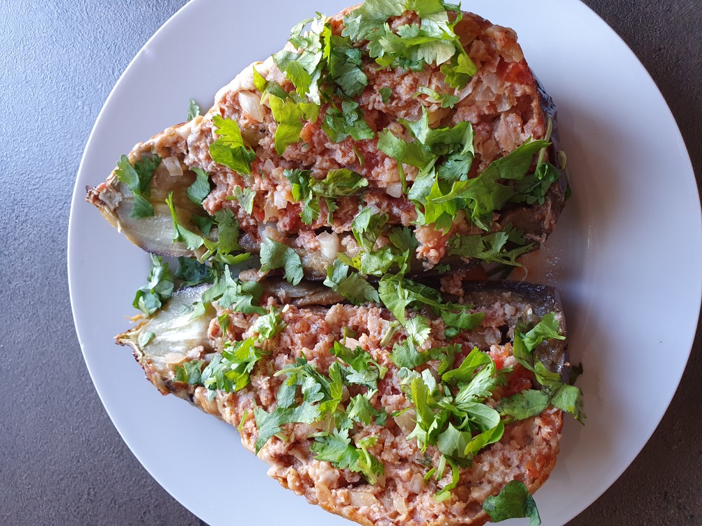 "Мятый" баклажан с начинкой