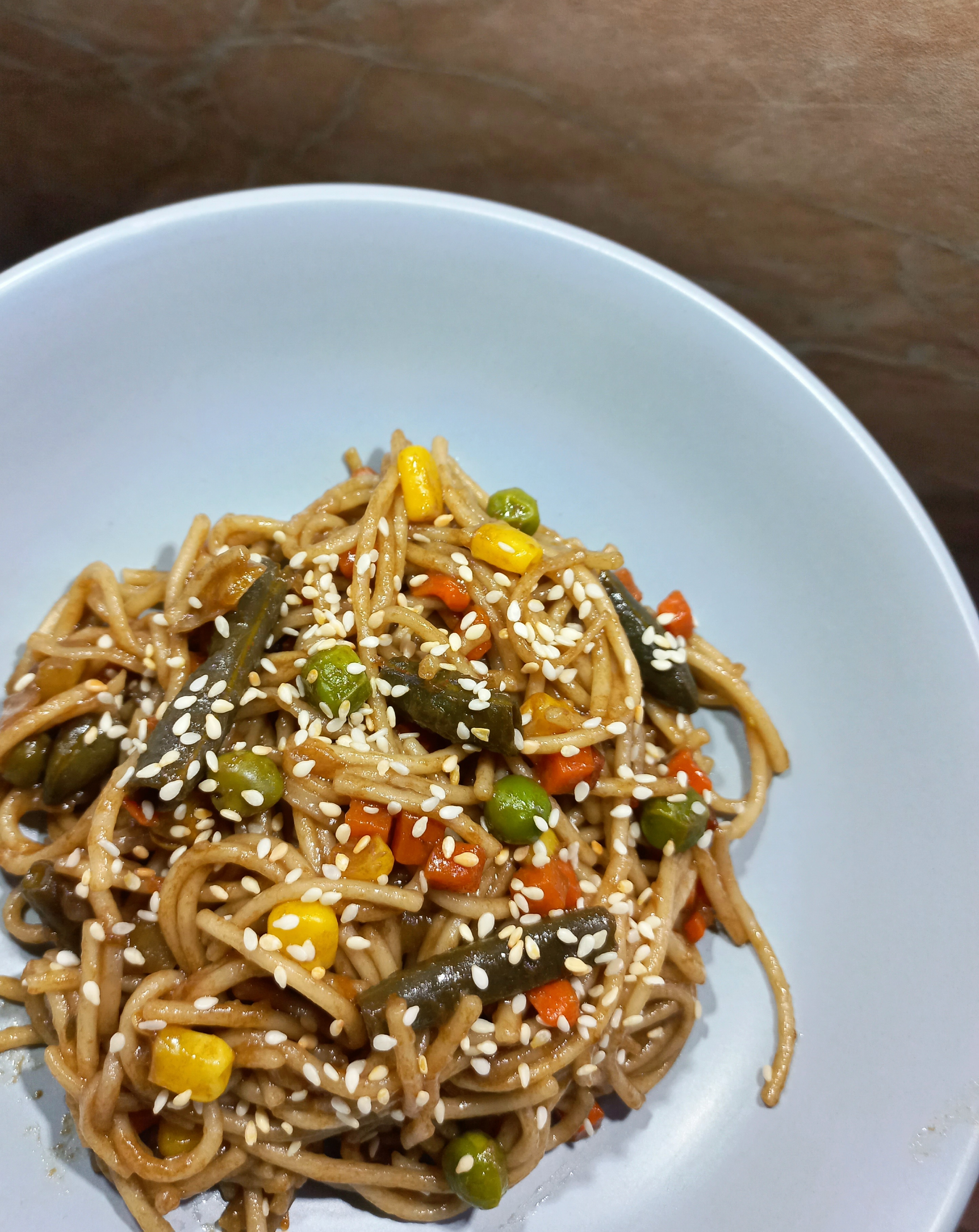 Лапша с овощами