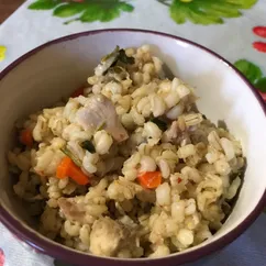 Перловка с овощами и курицей