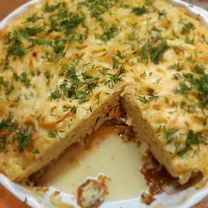 Свинина под макаронами