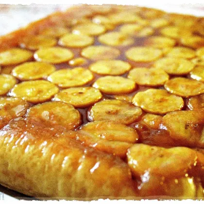 Дрожжевой пирог "Янтарный" с бананами в карамели