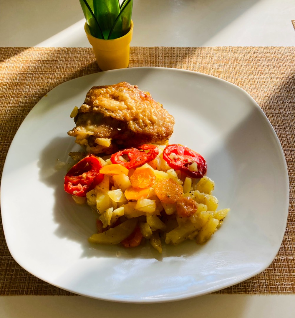 Овощное рагу с куриной грудкой в духовке - рецепт с пошаговыми фото