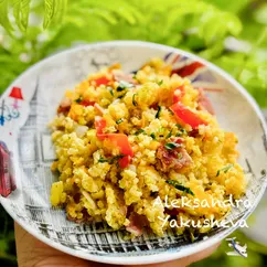 Пшенка с беконом и овощами в мультиварке