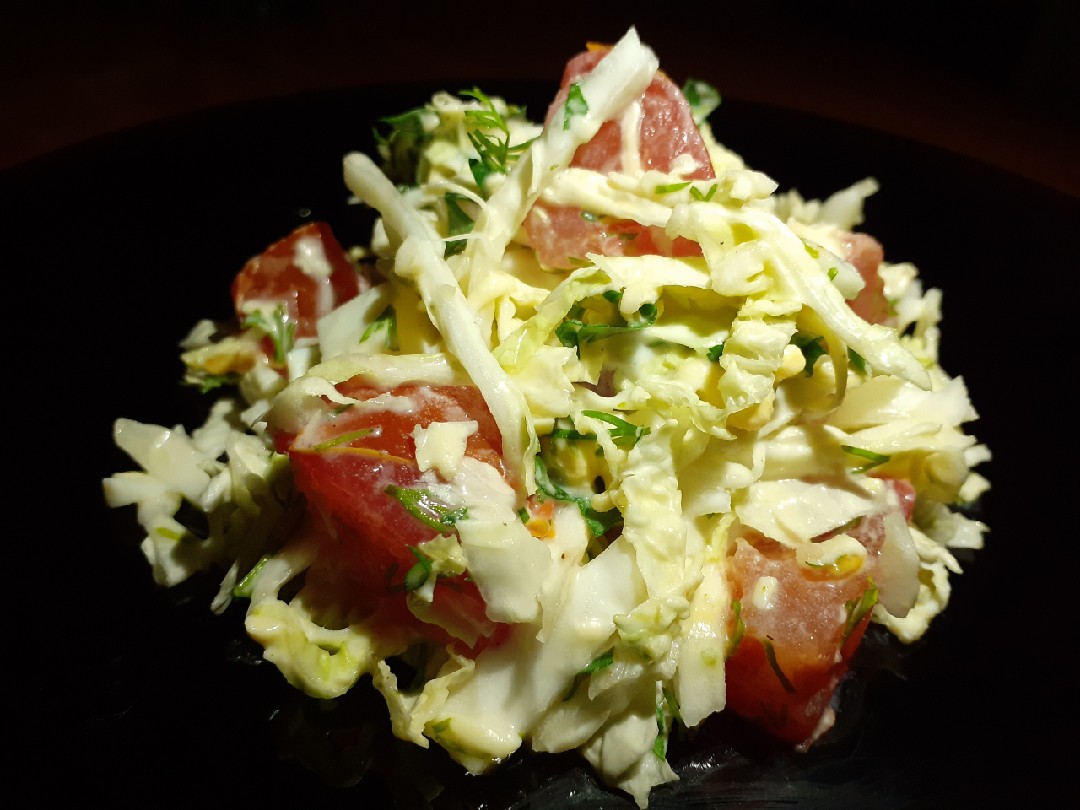 Салат за 5 минут | Салат с крабовыми палочками, пекинской капустой и по�мидорами | Рецепты просто