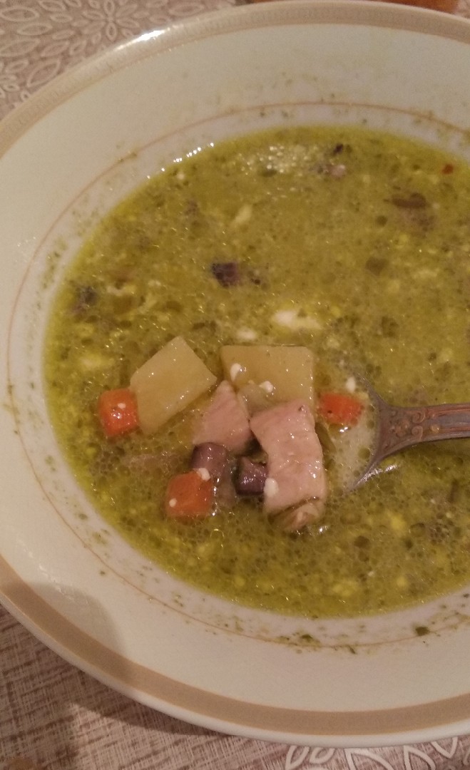 Суп со шпинатом