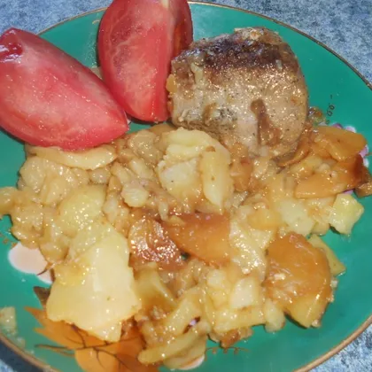 Жареная картошка с мясом