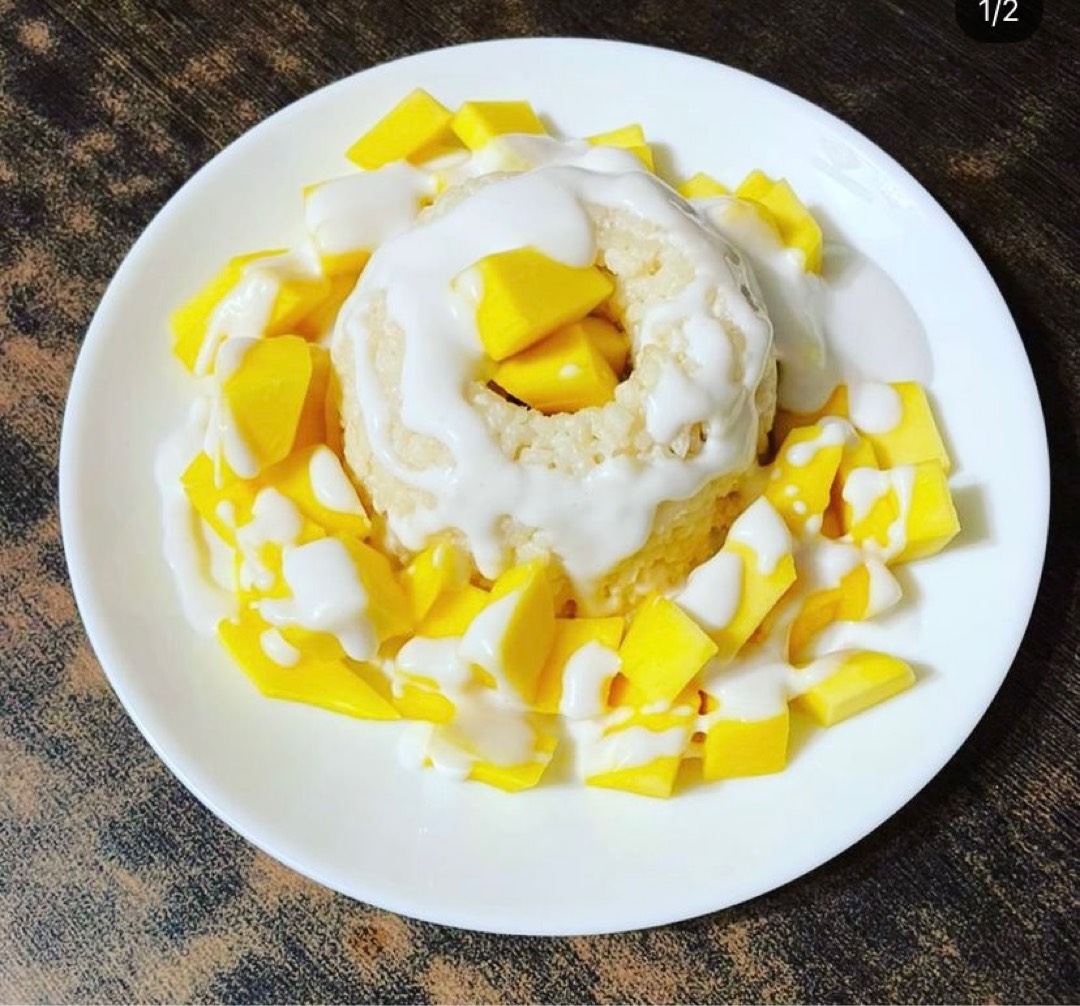 🇹🇭 Mango Sticky Rice (Манго Стики Райс) десерт из риса с манго под  кокосовым кремом