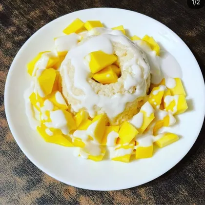 🇹🇭 Mango Sticky Rice (Манго Стики Райс) десерт из риса с манго под кокосовым кремом