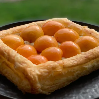 Пирог-ватрушка с абрикосами