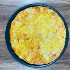 Куриный пирог с сыром и помидорами пп