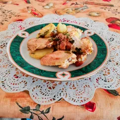 Куриные крылышки с картофелем в духовке