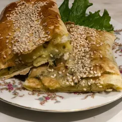 Лаваш с сыром и зеленью