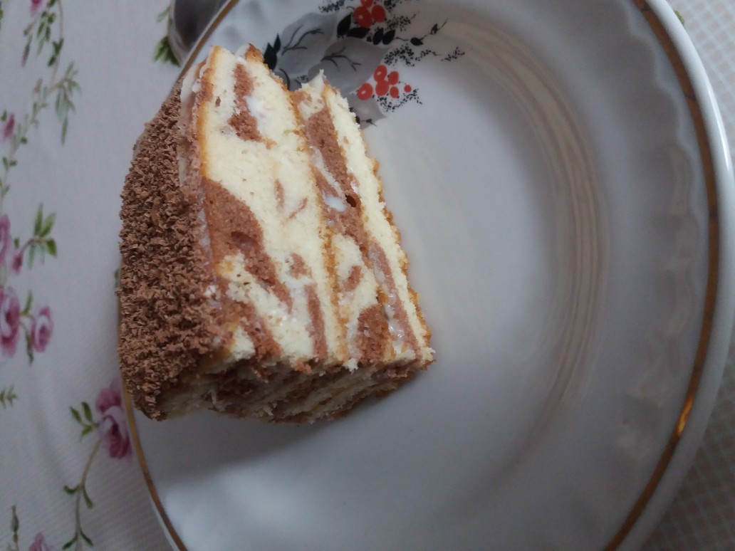Торт «Зебра» с кремом – пошаговый рецепт приготовления с фото