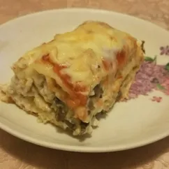 Лазанья с курицей и грибами