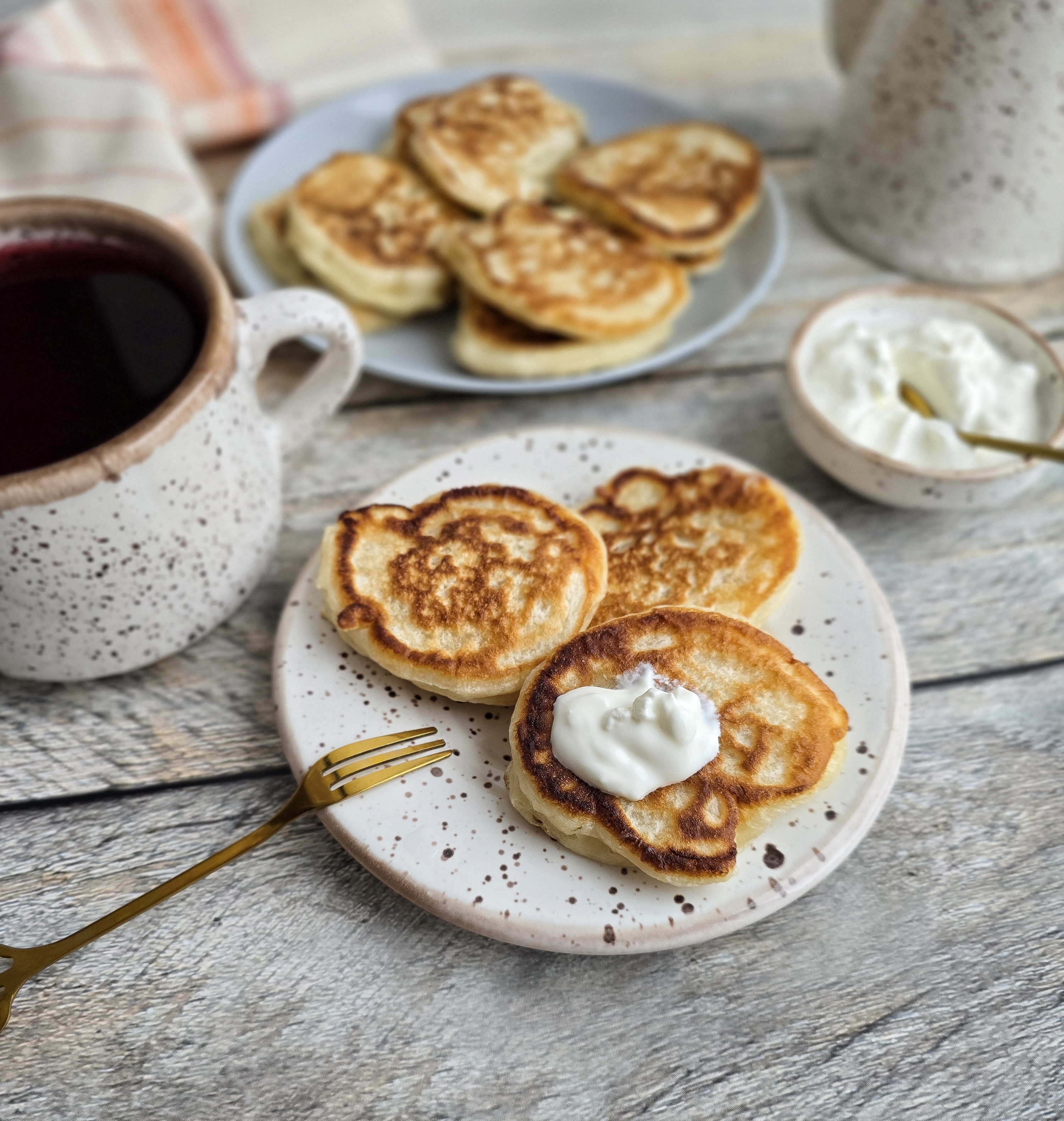 Оладьи на пшеничной закваске 
