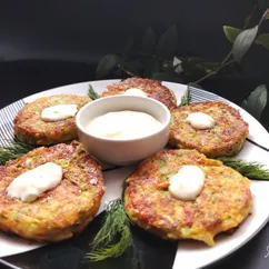 Кабачковые пирожки с колбасой и сыром