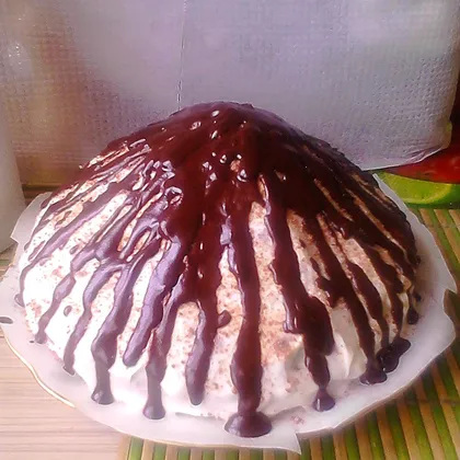 Торт 'Мой Панчо' (с шоколадным бисквитом без яиц, ананасами и вишней)