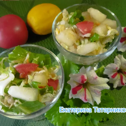 Салат фруктово-овощной с дыней