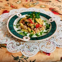 Макароны с фаршем и овощами