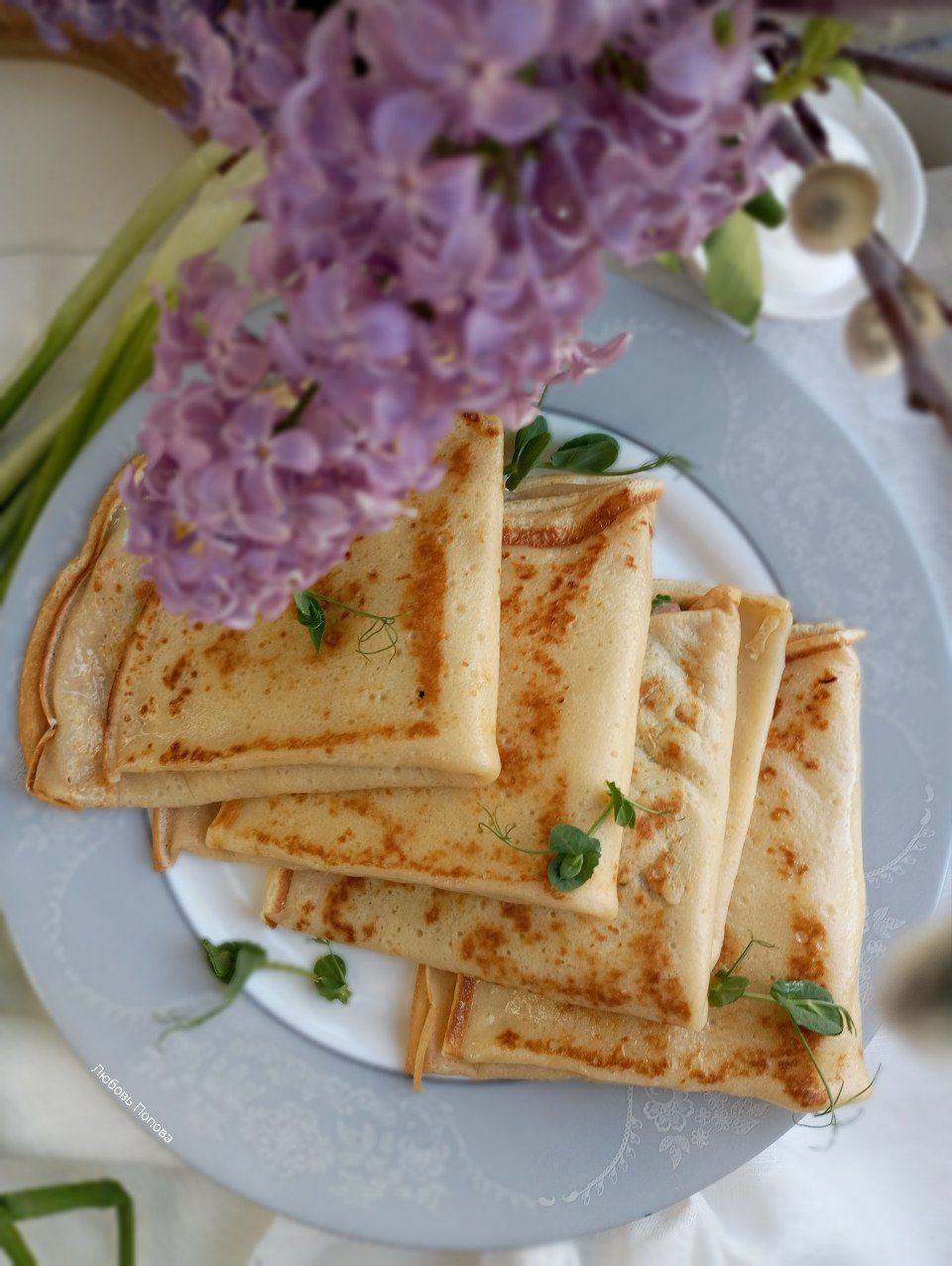 Блинчики с сыром, ветчиной и огурцом