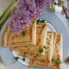 Блинчики с сыром, ветчиной и огурцом