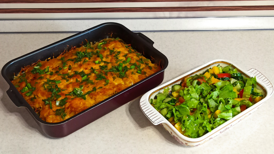 Запеченное куриное филе с картофелем и сыром