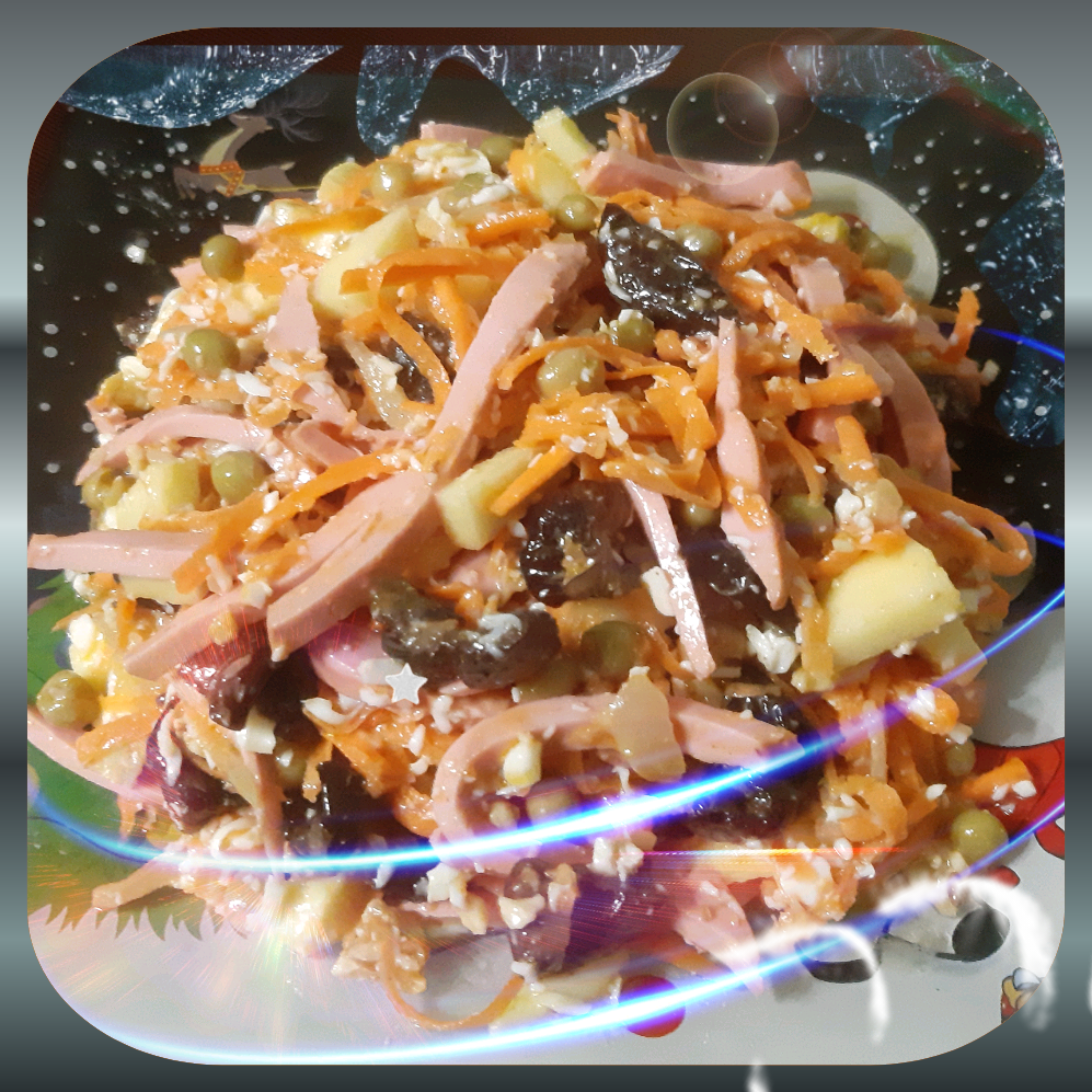 Салат с колбасой и корейской морковью – пошаговый рецепт приготовления с фото