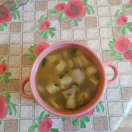 Грибной суп с куриным филе