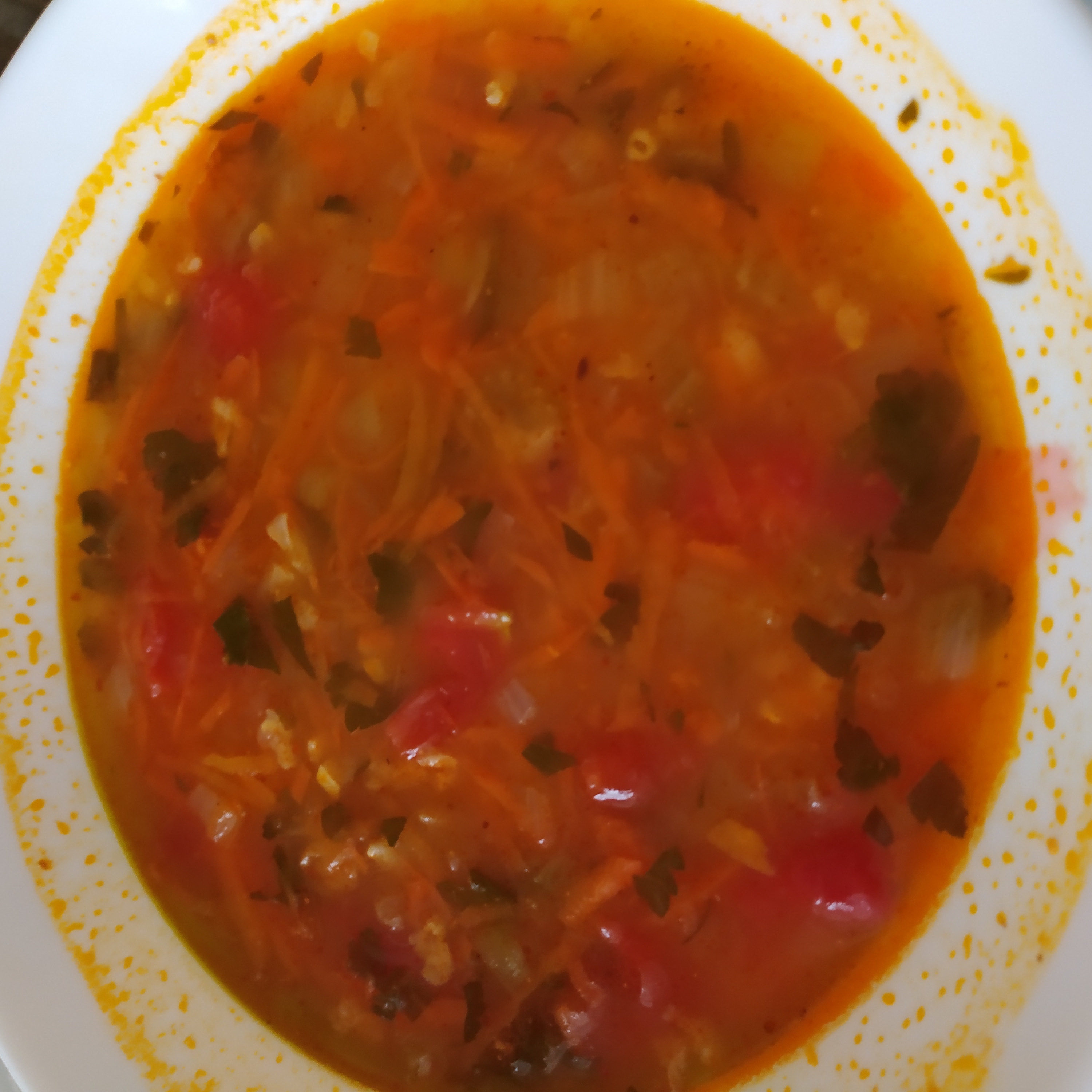 Грузинский суп с фасолью и овощами