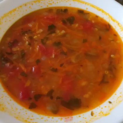 Грузинский суп с фасолью и овощами