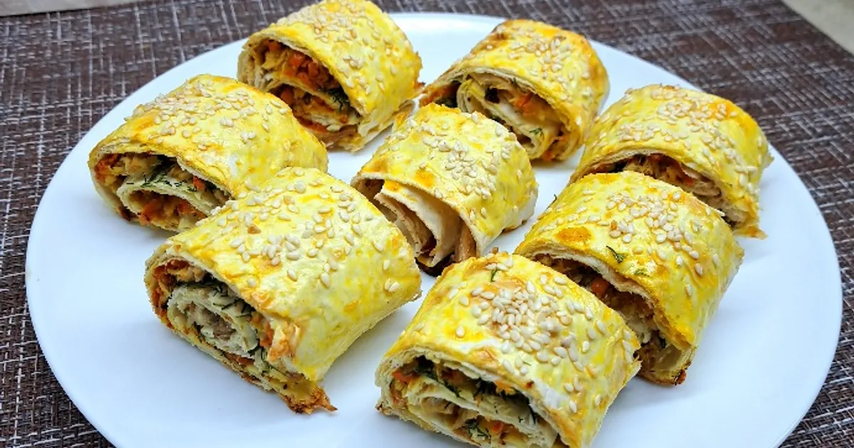 Рулет из лаваша с курицей и морковью — сытная закуска за 20 минут, 215 ккал, рецепт с фото пошагово | Овкусе