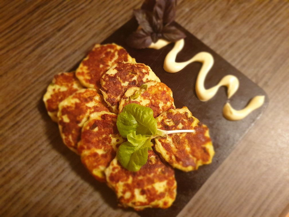 Оладьи кабачок с творогом